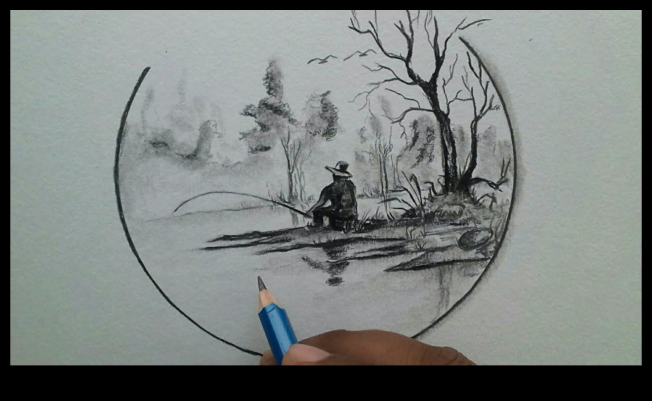 Cum să surprindeți frumusețea naturii în desenele dvs. 3 Desenarea naturii: surprinderea frumuseții în aer liber în creion