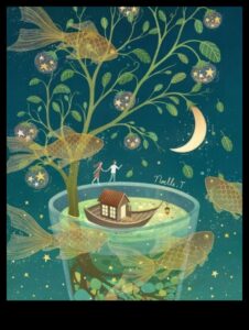 Vise ilustrate: portretizarea imaginației cu înflorire artistică